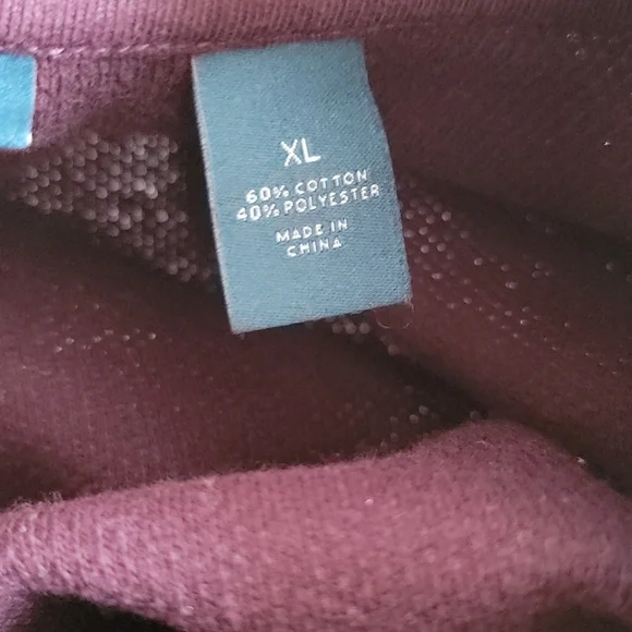 Burgundy Perry Ellis Men's Zip-Up Sweater - Picture 4 of 7